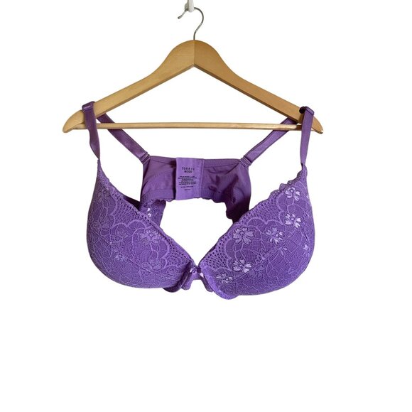 TORRID 44DDD Purple Push Up Plunge Lace Underwire Bra - Picture 1 of 7